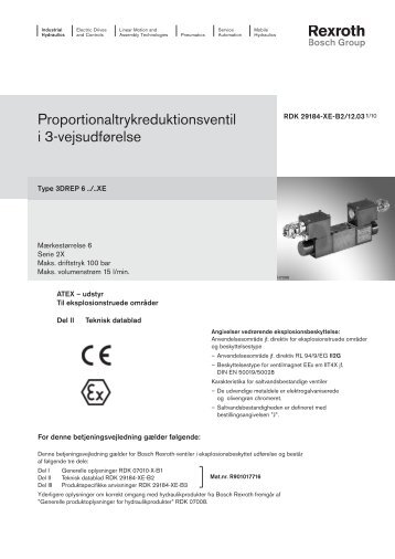 Proportionaltrykreduktionsventil i 3-vejsudførelse - Bosch Rexroth