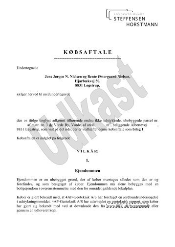 Købeaftale - Byggegrunde Løgstrup