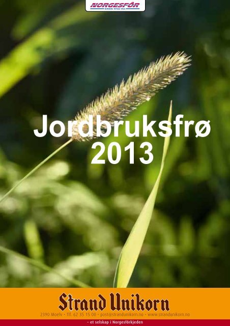 Jordbruksfrø 2013 - Norgesfôr