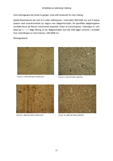 Utnyttelse av solenergi i betong - Høgskolen i Narvik