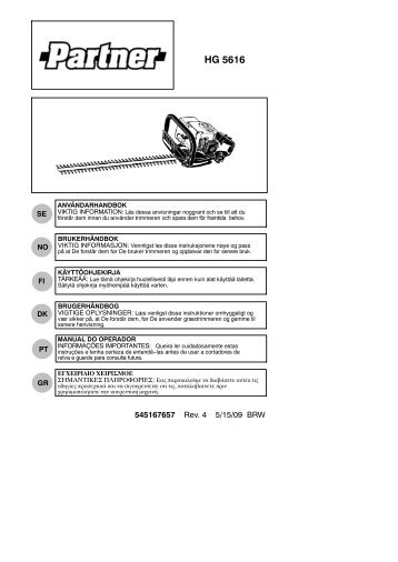 OM, Partner, HG5616, 952715734, 2010-01, Hedge Trimmer, DK