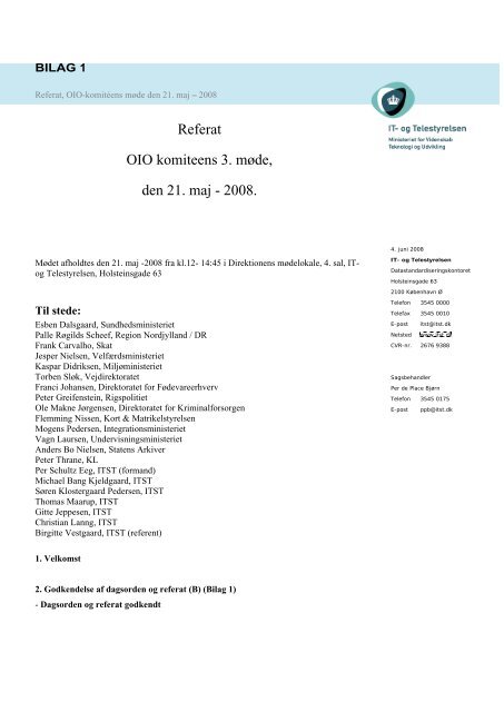 Referat OIO komiteens 3. møde, den 21. maj - 2008.