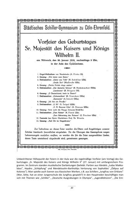 Geschichte des Schiller-Gymnasiums Köln 1899 - 2010