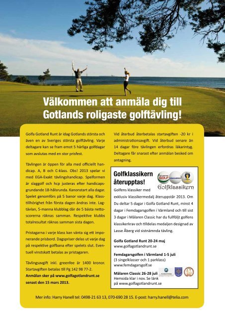 Spela Gotlands alla golfbanor i en tävling! - Golfa Gotland Runt 20 ...
