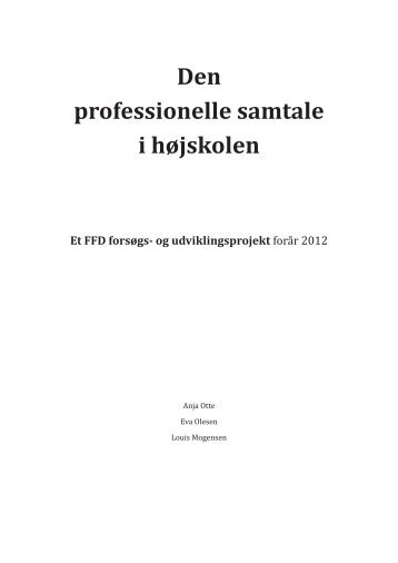 Den professionelle samtale i højskolen - FFD.dk