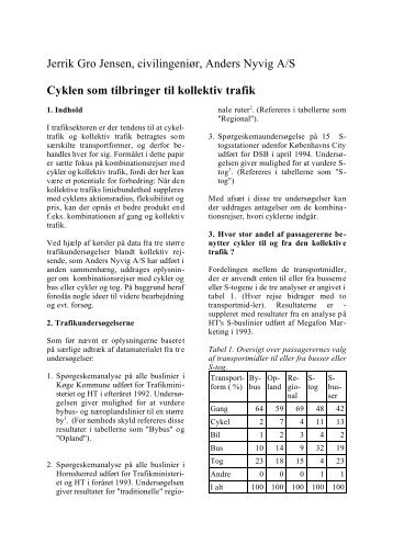 Cyklen som tilbringer til kollektiv trafik - Cykelviden