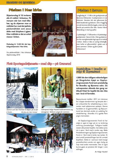 Kirkebladet nr 2 2012 - Kirken i Gran - Den norske kirke