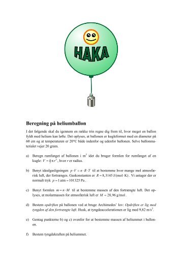 Beregning på heliumballon - matematikfysik