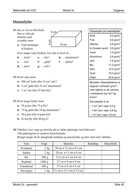 Matematik-på-VUC-Modul-3c - Matematikopgaven