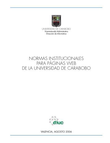 normas institucionales para páginas web de la universidad