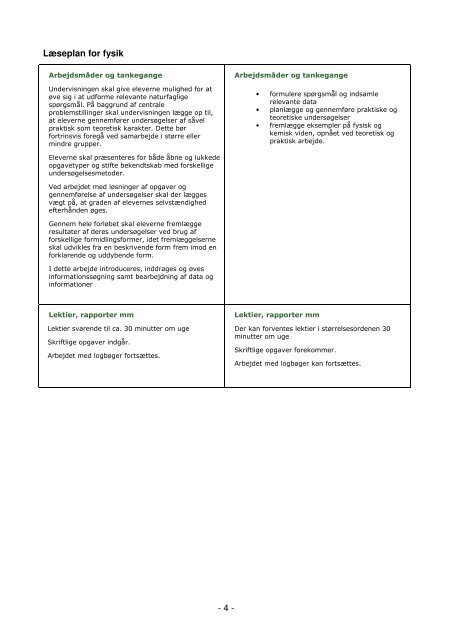 Læseplan for fysik - 1 - Beskrivelse af undervisningen i 6. klasse ...