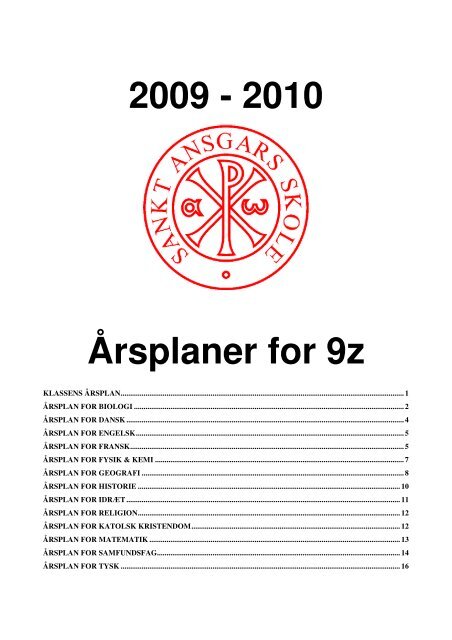 2009 - 2010 Årsplaner for 9z