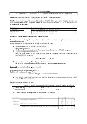 controle transformation chimique - Académie d'Aix-Marseille