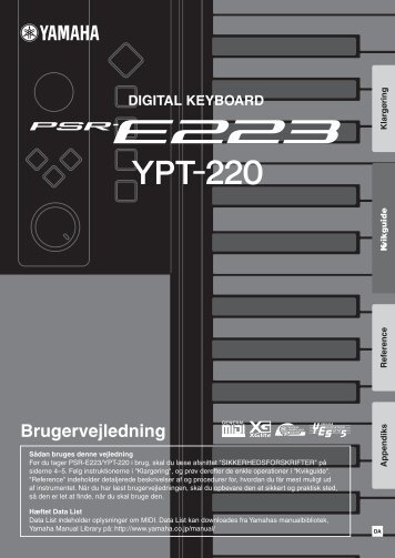 PSR-E223/YPT-220 Owner's Manual - Yamaha Downloads