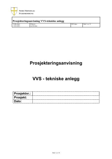 PA VVS- Tekniske anlegg - Nord-Trøndelag fylkeskommune