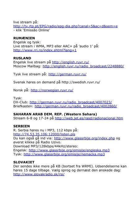 Internet Audio 15. november 2011 - Dansk DX lytter klub