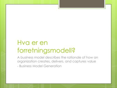 business model innovators - Forskningsparken