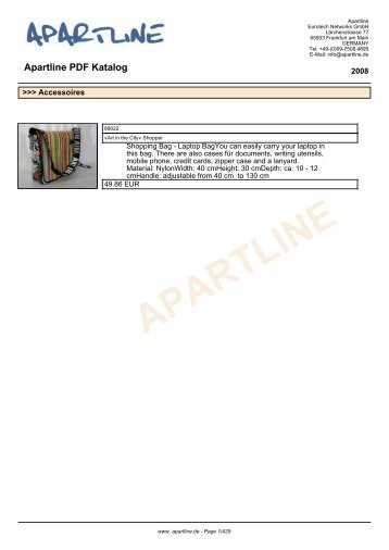 APARTLINE Apartline PDF Katalog - Eurotech Networks GMBH