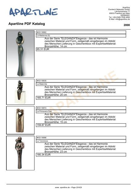 APARTLINE Apartline PDF Katalog - Eurotech Networks GMBH