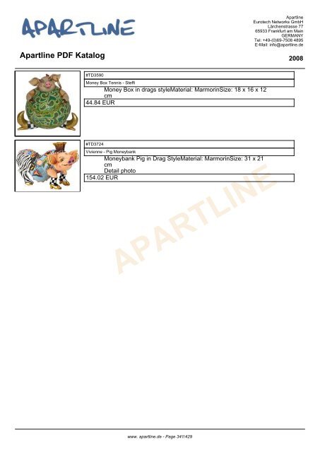 APARTLINE Apartline PDF Katalog - Eurotech Networks GMBH