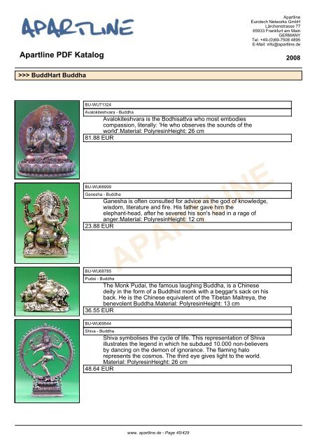 APARTLINE Apartline PDF Katalog - Eurotech Networks GMBH