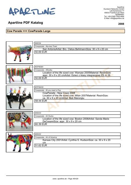 APARTLINE Apartline PDF Katalog - Eurotech Networks GMBH