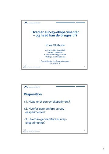 Hvad er survey-eksperimenter - Selskab for Surveyforskning