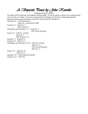 an analysis of the novel a separate peace by john knowles A separate peace quotes use these quotes from a separate peace by john knowles to make your teacher think you read the novel or use them when writing an essay, completing a test or doing a literary analysis. an analysis of the novel a separate peace by john knowles A separate peace quotes use these quotes from a separate peace by john knowles to make your teacher think you read the novel or use them when writing an essay, completing a test or doing a literary analysis.