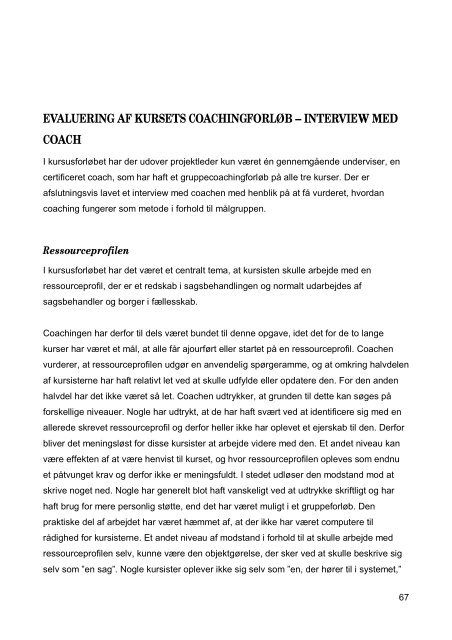 Evalueringsrapport Nøglen (pdf 3 MB) - Aarhus.dk