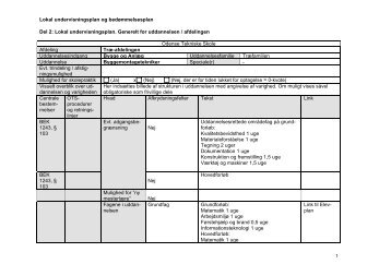 Lokal undervisningsplan og bedømmelsesplan