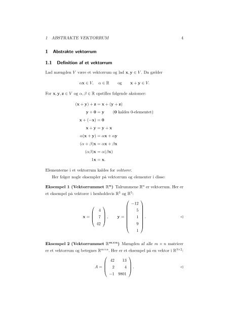 Noter til Lineær Algebra - logx.dk
