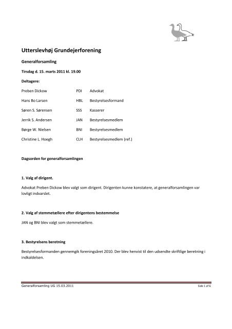 Referat - Utterslevhøj Grundejerforening