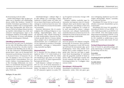 Årsrapport 2012 (printversjon) - PSI Group ASA