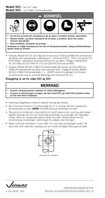 INSTALLASJONSHÅNDBOK - Victaulic