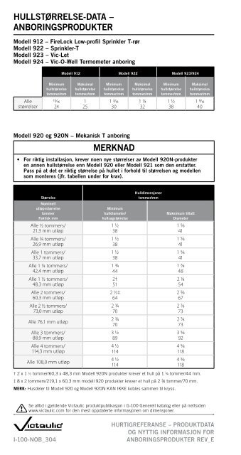 INSTALLASJONSHÅNDBOK - Victaulic