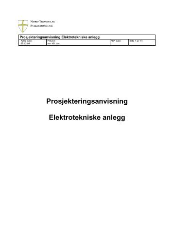 Prosjekteringsanvisning Elektrotekniske anlegg - Nord-Trøndelag ...