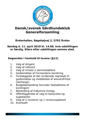 Generalforsamlingshæfte (2010-04-11) - Dansk/svensk ...