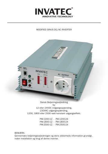 MODIFIED SINUS DC/AC INVERTER Dansk Betjeningsvejledning ...