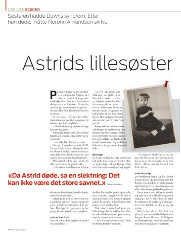 "Astrids lillesøster" - intervju med forfatter Norunn Amundsen