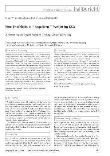 Eine Triathletin mit negativen T-Wellen im EKG - Deutsche Zeitschrift ...