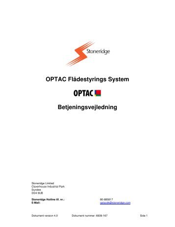 OPTAC Flådestyrings System Betjeningsvejledning