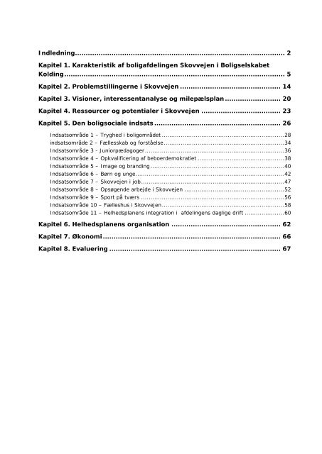 Den boligsociale helhedsplan for Skovvejen - ByLivKolding