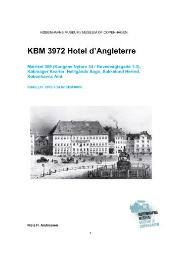 KBM 3972 Hotel d'Angleterre - Københavns Museum