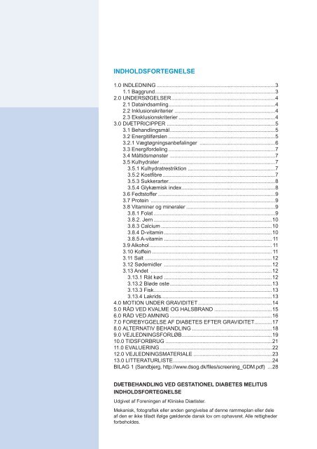 Diætbehandling ved Gestationel Diabetes Mellitus - Foreningen af ...