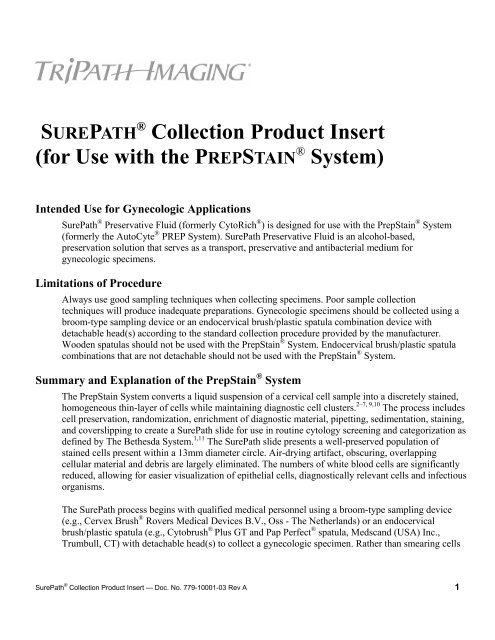 Collection Product Insert (for Use with the PREPSTAIN ... - Klinicyte