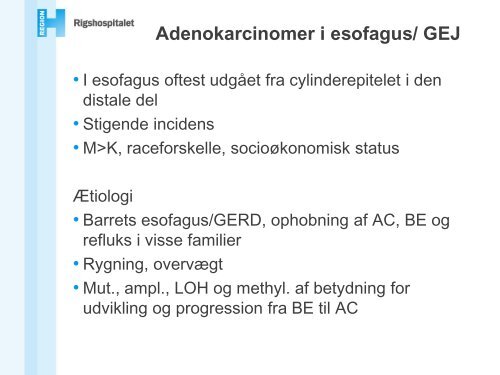 Øsofagus' og ventriklens sygdomme - Gastro.patologi.org