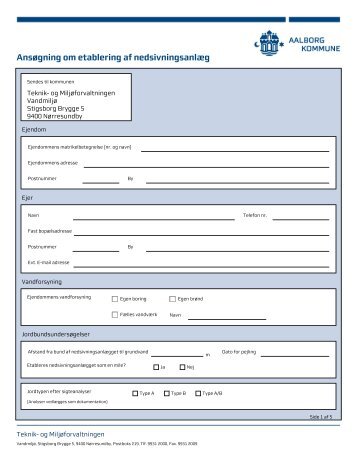 Ansøgning om etablering af nedsivningsanlæg - Aalborg Kommune