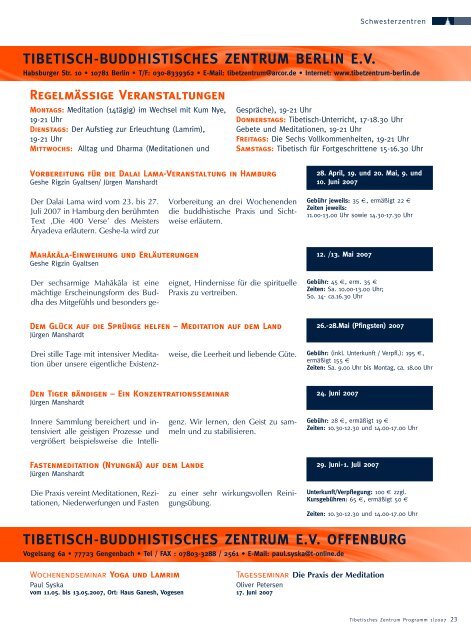 PROGRAMM - Tibetisches Zentrum ev