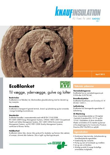 Datablad - EcoBlanket - Knauf Insulation