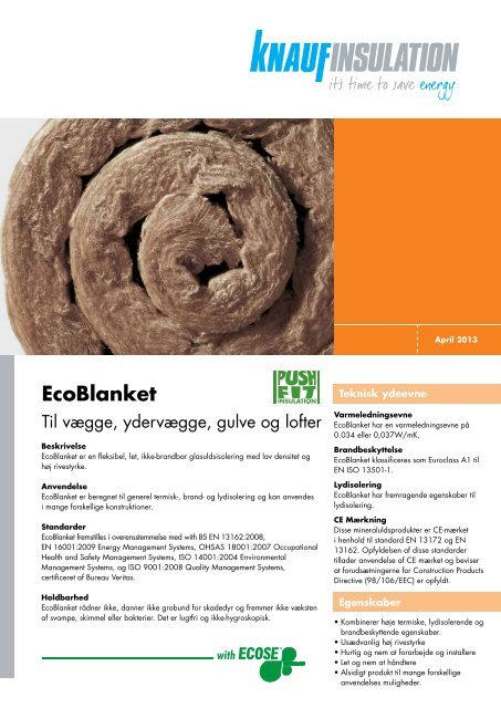 Datablad - EcoBlanket - Knauf Insulation